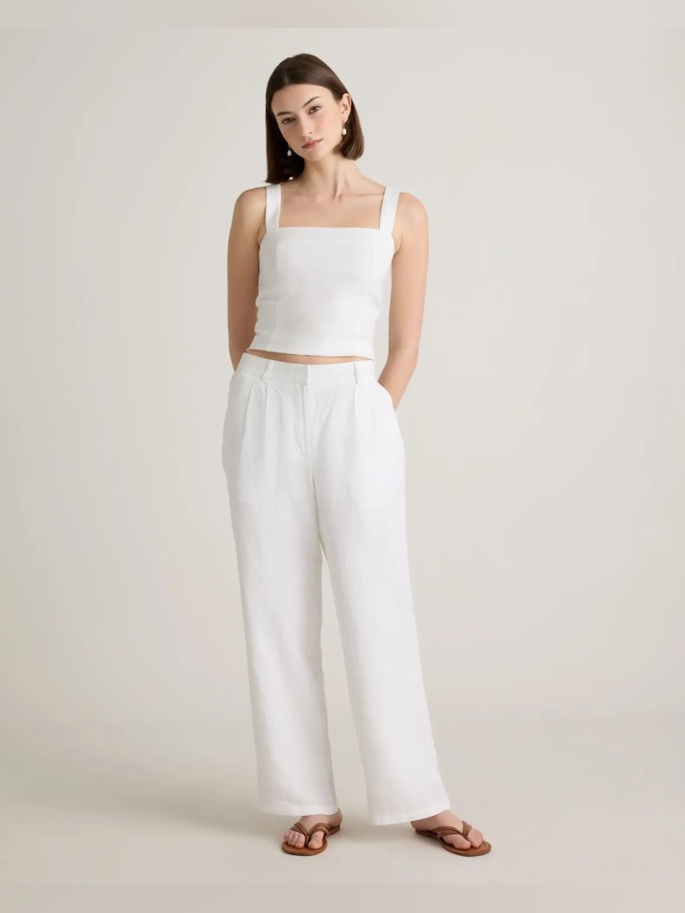 NWOT Quince 100% European Linen Pleated Trouser